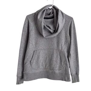 LL Bean Cozy Pullover Cowl Neck Sweatshirt Long Sleeve Neutral Grey Small Petite